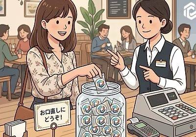 飲食店のレジでお渡しする飴